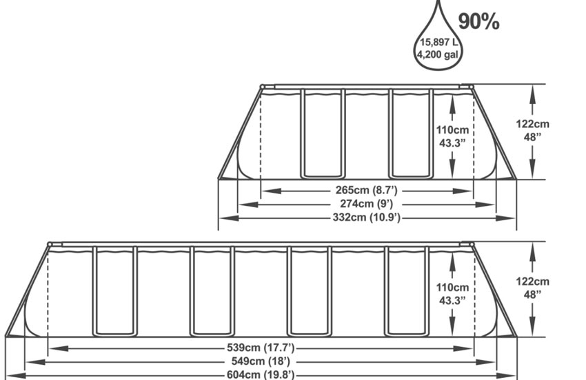 BestWay 56465 Montažni Bazen Za DvorišteUltra Frame 549 x 274 x 122 cm - dodatni pogled