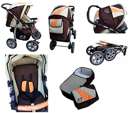 Anmar Duo Kolica Golden Rosse Orange - dodatni pogled