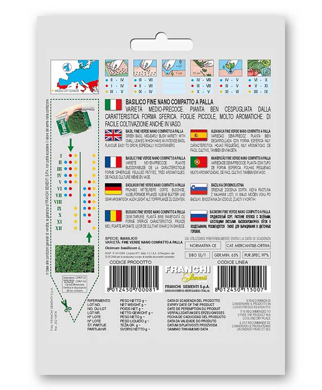 Seme 5 kesica Bosiljak sitnolisni Franchi Sementi Virimax - dodatni pogled