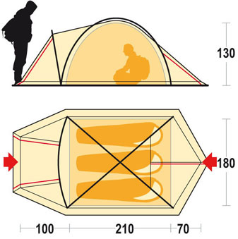 Ferrino Šator Australis 3 za 3 osobe - dodatni pogled