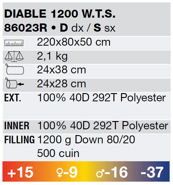 Vreća za spavanje Ferrino Diable 1200 - dodatni pogled