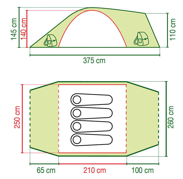 Coleman šator za 4 osobe Rock Springs 4 204386 - dodatni pogled