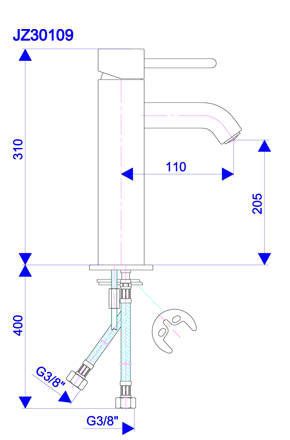 Rosan visoka baterija za lavabo JZ30109 - dodatni pogled