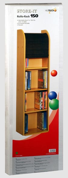 Drvena polica za diskove sa roletnom (0099) - dodatni pogled