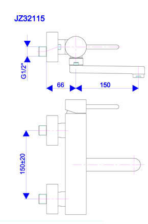 Rosan Zerro baterija za sudoperu-lavabo izliv 150 mm JZ32115 - dodatni pogled
