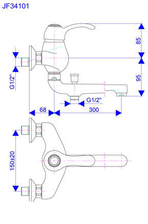 Rosan Jaffar baterija za kadu sa ručnim tušem švedski model JF34101 - dodatni pogled