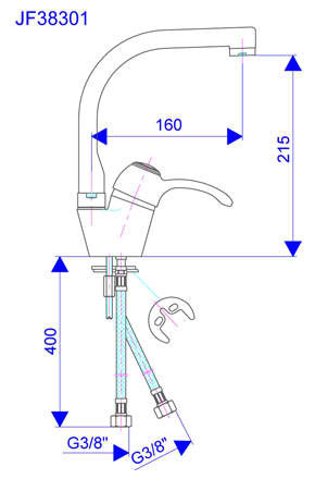 Rosan Jaffar jednoručna baterija za sudoperu JF38301 - dodatni pogled