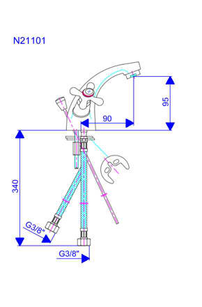 Rosan Nostalgija stojeća dvoručna baterija N21101 - dodatni pogled