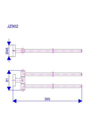 Rosan Zerro zglobni dupli držač peškira JZ902 - dodatni pogled