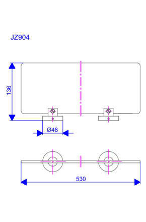 Rosan Zerro staklena polica etažer JZ904 - dodatni pogled