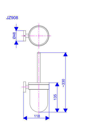 Rosan Zerro držač WC četke JZ908 - dodatni pogled