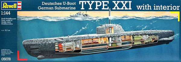 Revell maketa Nemačka podmornica XXI Typeb sa enterijerom RV05078/150 - dodatni pogled
