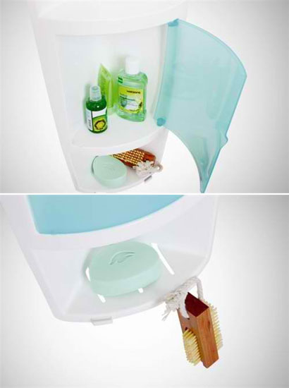 Ugaona polica za kupatilo 3 police 1 vrata S04 24S0424 - dodatni pogled