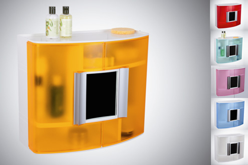 Plastični zidni ormarić za kupatilo sa ogledalom 2409323 - dodatni pogled