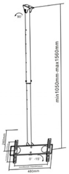 Brateck Plafonski Nosač Za Televizore Dijagonale 32 - 55 in PLB-CE424 - dodatni pogled