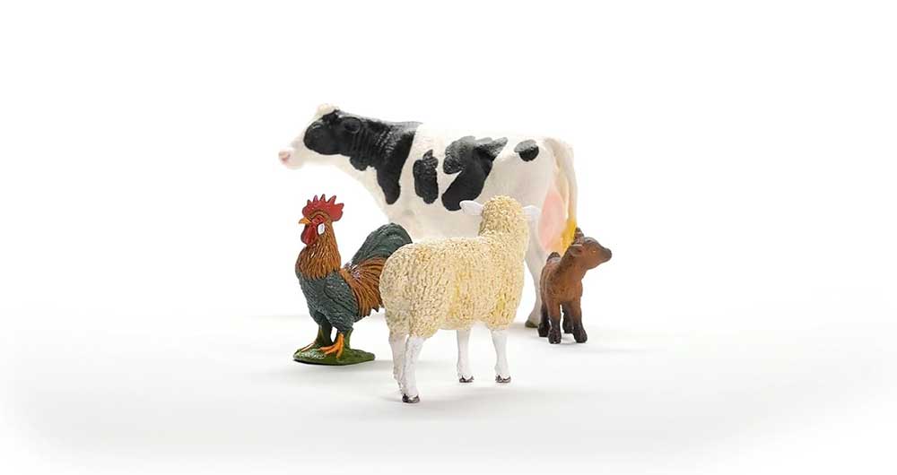 Schleich® Figure Domaće životinje Krava, ovca, jare, petao 42729 - dodatni pogled
