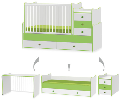 Lorelli Drveni krevetac za bebu Maxi Plus White Violet - dodatni pogled