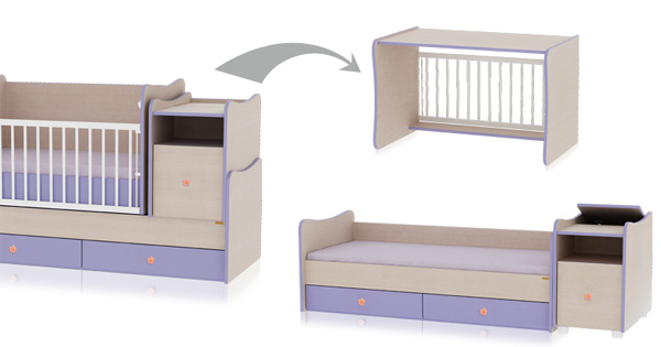 Lorelli Drveni krevetac za bebu Trend Plus White Blue - dodatni pogled