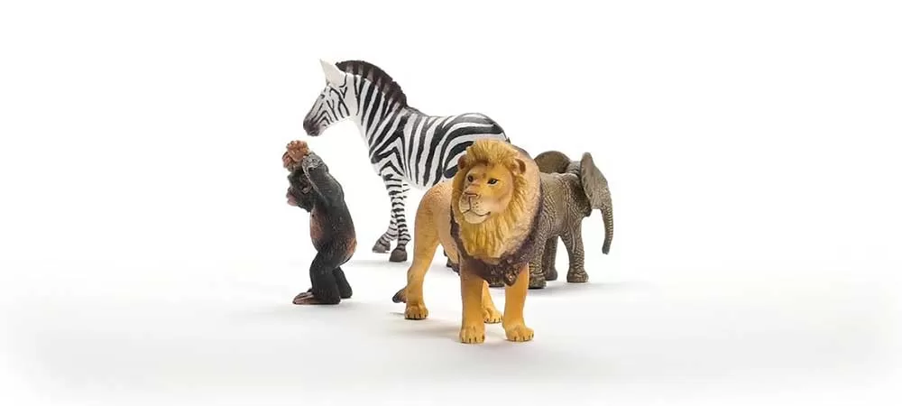 Schleich® Figure Divlje životinje Afričke životinje - Lav, zebra, slon, šimpanza 42721