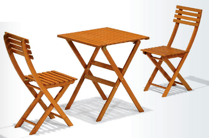 Garnitura Od Drveta Minori - 2 Stolice + Sto - dodatni pogled