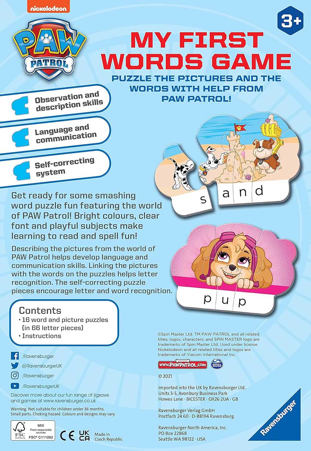 Moje prve reči na engleskom Paw patrol puzle Ravensburger 20837 - dodatni pogled