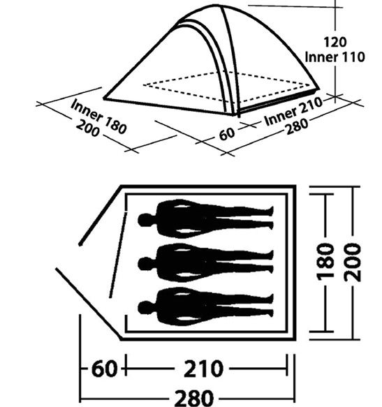 Šator Easy Camp Meteor 300 plavi 120048 - dodatni pogled
