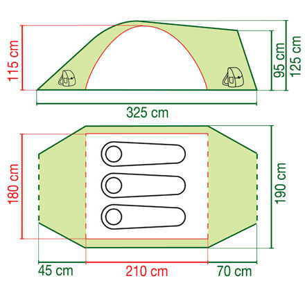 Šator za tri osobe Coleman Rock Springs 3 205120 - dodatni pogled