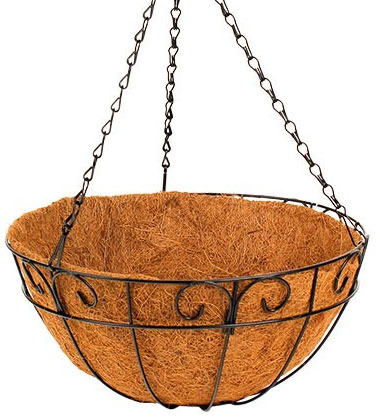 Viseća korpa za cveće od kokosovog vlakna - dodatni pogled