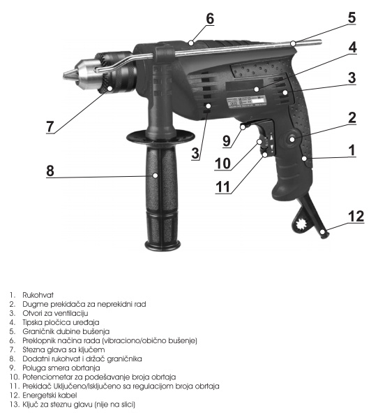 Vibraciona bušilica GP-SB 710 GREEN POWER 71071000 - dodatni pogled