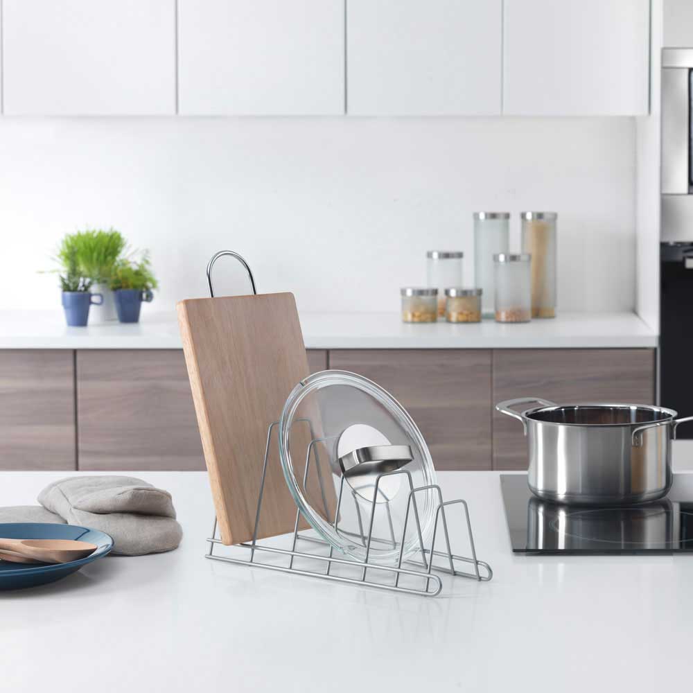 Kuhinjska polica - nosač Postolje za Poklopce, Tanjire, Daske Za Sečenje Metaltex Cricket 36.10.06 - dodatni pogled