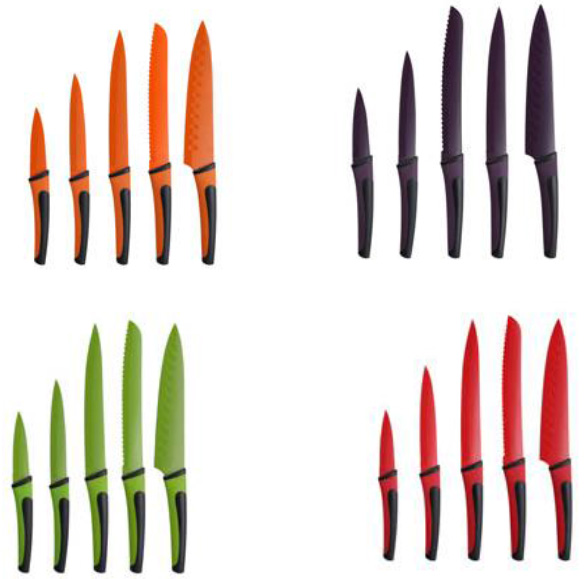 Bergner Nož set 5 kom Renberg Flash purple RB-2516-P - dodatni pogled