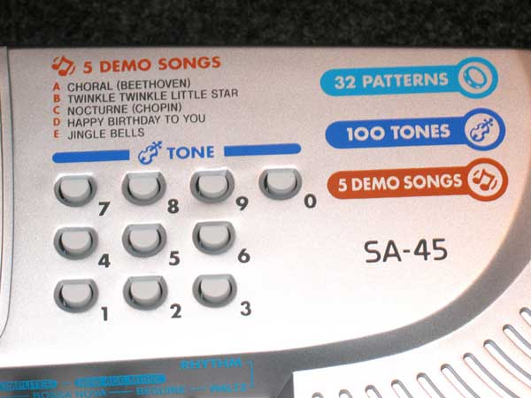 Casio SA-45 - dečija klavijatura - dodatni pogled