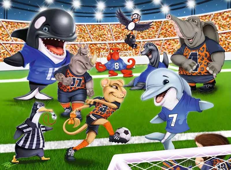 Puzzle slagalice za decu 150XXL delova Neobična fudbalska utakmica Ravensburger 12004135 - dodatni pogled