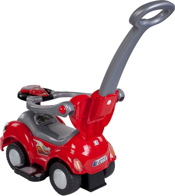 Dečija guralica sa naslonom i ručkom za guranje 452 crvena - dodatni pogled