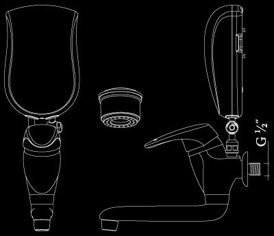 Protočni bojler Presto 57O 5,7 kW sa jednoručnom slavinom 195047 - dodatni pogled