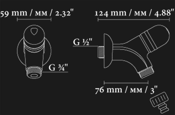 Zidna slavina ispusni ventil Aero® Vanilla 193001 - dodatni pogled