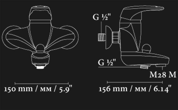 Jednoručna baterija za kadu Eco® Vanilla 194003 - dodatni pogled