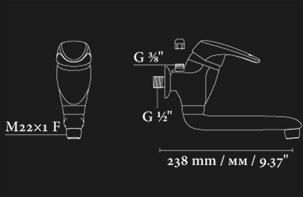 Zidna jednoručna baterija za protočni bojler NP Eco® Vanilla 193009 - dodatni pogled