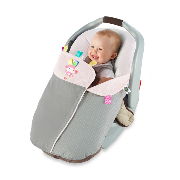 Taggies by Bright Starts Duboki zimski pokrivač za kolica i autosedište Pink Monkey - dodatni pogled