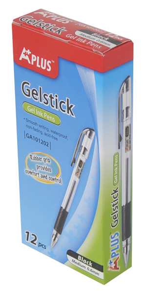 Gel olovka 0.6 mm sa gumenim gripom GA108900 crna 12 komada - dodatni pogled