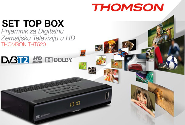 Set Top Box Digitalni prijemnik TV signala DVB-T2 Thomson THT-520 - dodatni pogled