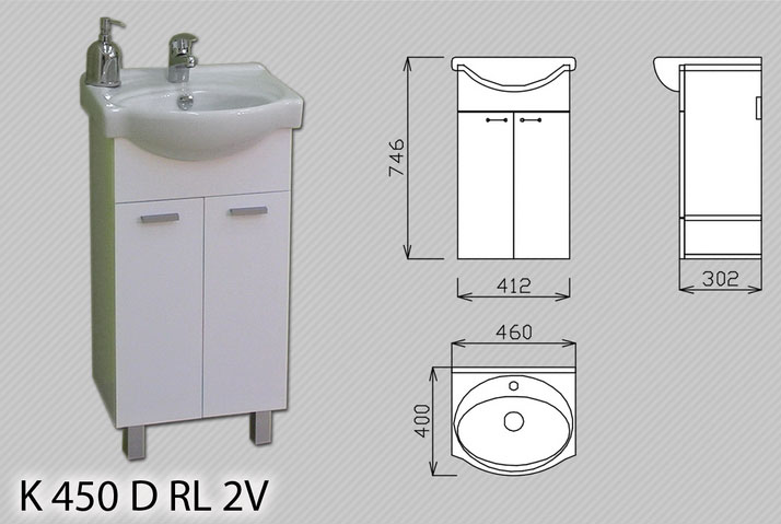 Ormarić za Kupatilo Sa Idevit Lavaboom K 450 D - dodatni pogled