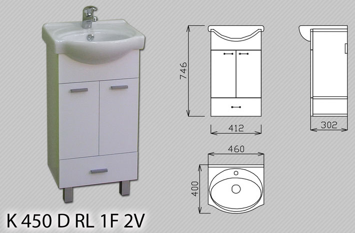 Ormarić za Kupatilo Sa Idevit Lavaboom K 450 D 1 F - dodatni pogled