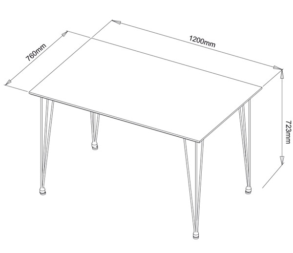 Trpezarijski sto Daria hrom/bela - dodatni pogled