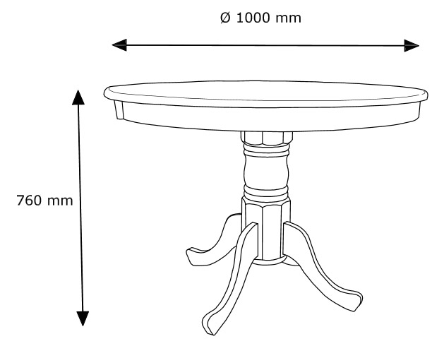 Trpezarijski sto Byks sa okruglom pločom - dodatni pogled