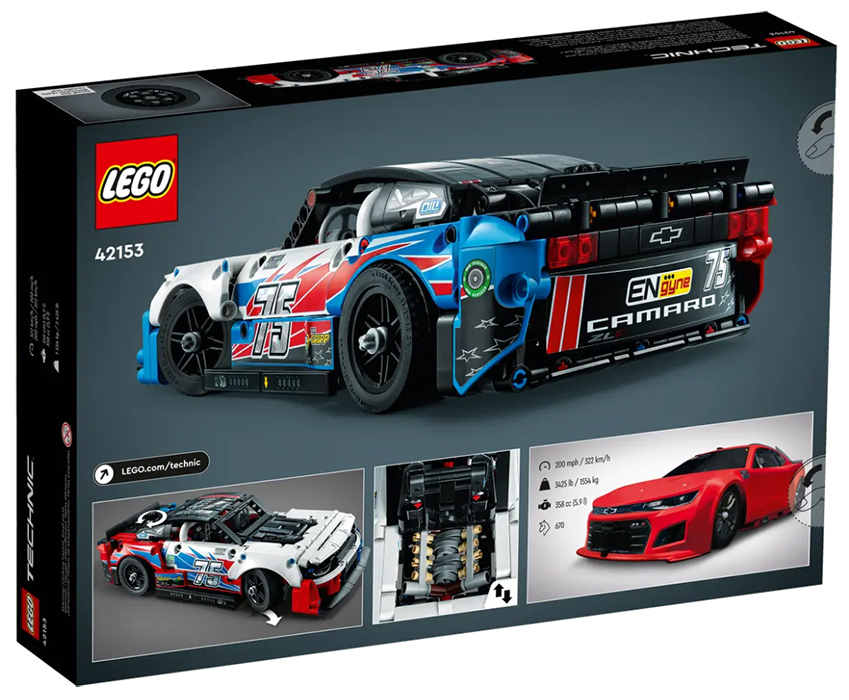 LEGO® Technic™ Kocke Automobil NASCAR® Next Gen Chevrolet Camaro ZL1 42153 - dodatni pogled