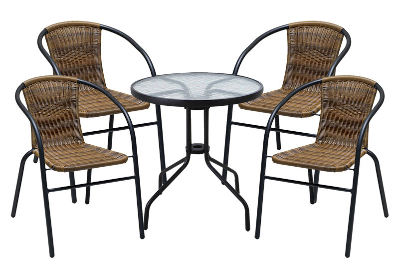 Garnitura od Ratana Wicker - 4 Stolice + Sto - Cristobal 4 - dodatni pogled