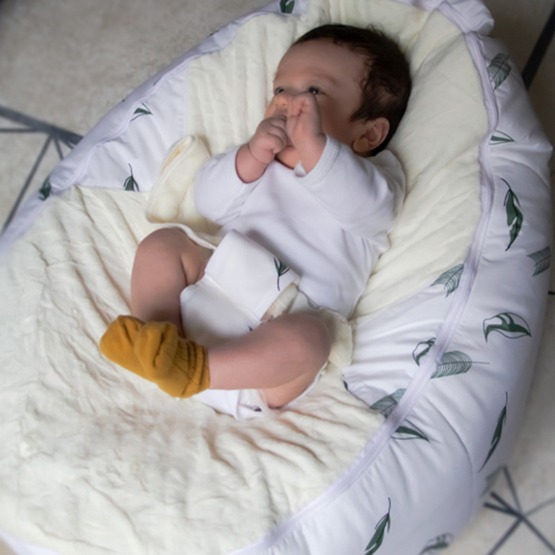 BabyJem Ležaljka lazy bag za bebe - fotelja za decu Bean Bed Fluffy botanic 33486 - dodatni pogled