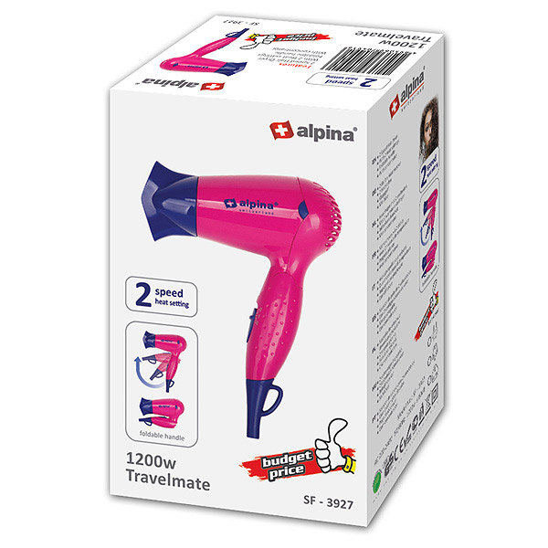 Alpina sklopivi fen za kosu roze SF-3927 20408 - dodatni pogled