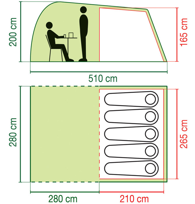 Šator za pet osoba Coleman Waterfall 5 204391 - dodatni pogled